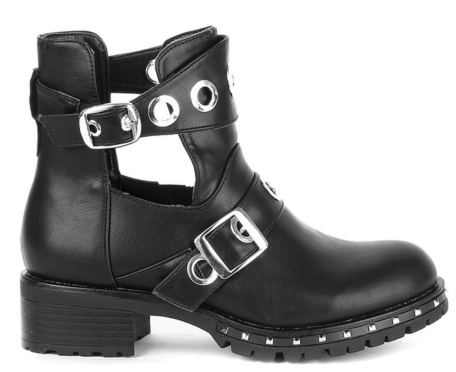 CZARNE BOTKI Z WYCIĘCIAMI FENDIS 1