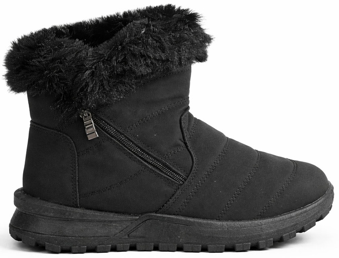 CZARNE OCIEPLANE ŚNIEGOWCE BOTKI NA PLATFORMIE EKO SKÓRA 1