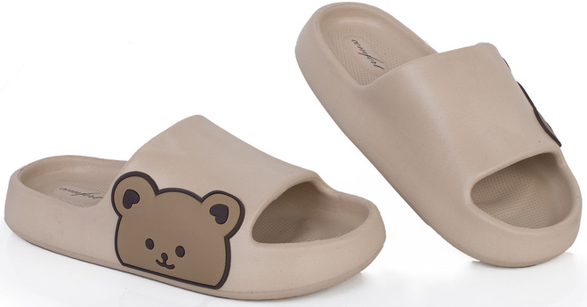 BEŻOWE DAMSKIE PIANKOWE KLAPKI MIŚ ASHBY 3