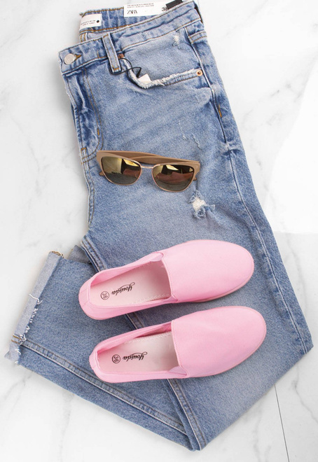 RÓŻOWE TENISÓWKI SLIP ON LYCRA ADELIN 3