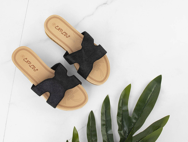 CZARNE KLAPKI PLATFORMA EKOSKÓRA MOXI 5