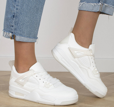 BIAŁE SPORTOWE SNEAKERSY GRUBA PODESZWA PINKY