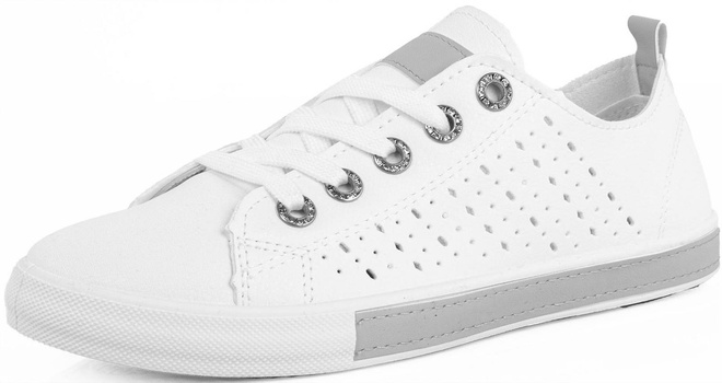 BIAŁE TRAMPKI DAMSKIE TENISÓWKI AŻUROWE MEDISON 3