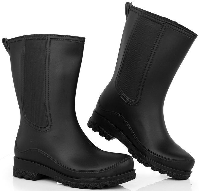 CZARNE MATOWE KALOSZE BOTKI WSUWANE COLBY 2