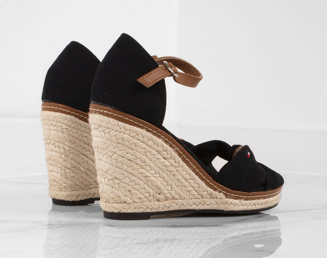CZARNE SANDAŁY NA KOTURNIE ESPADRYLE RAFELLA 5