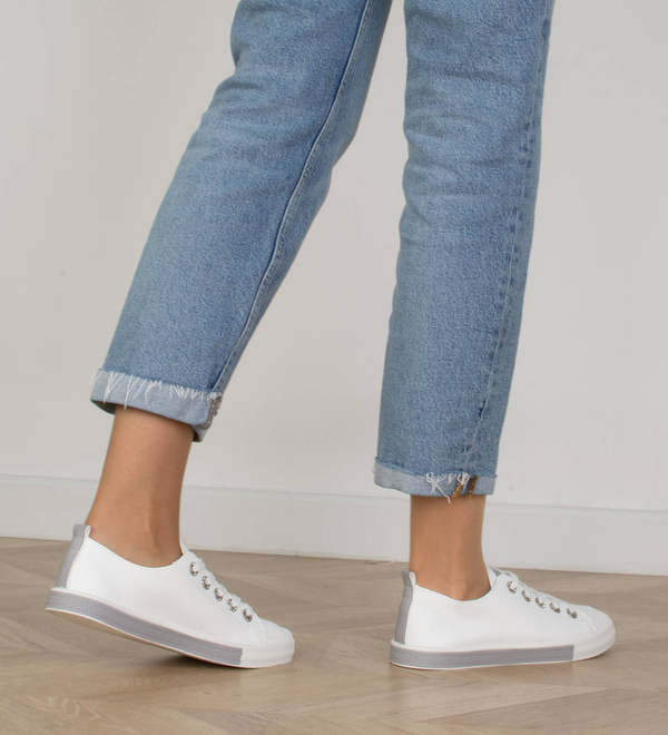 BIAŁE TRAMPKI SKÓRZANE DAMSKIE TENISÓWKI  8