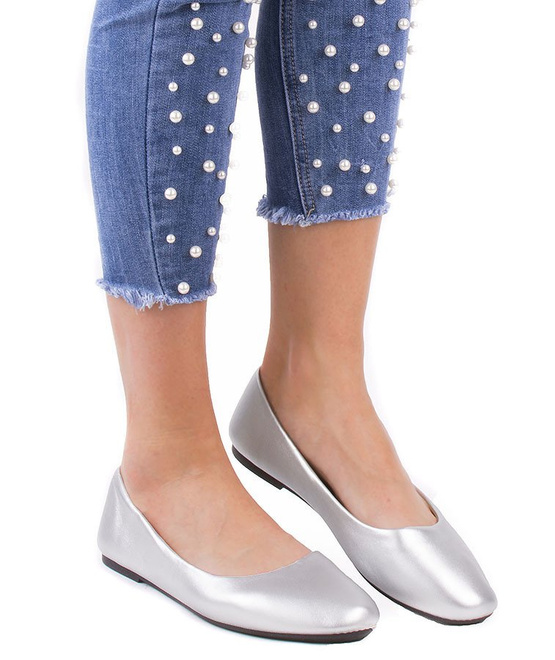 SREBRNE BALERINKI BALERINY EKO SKÓRA 3