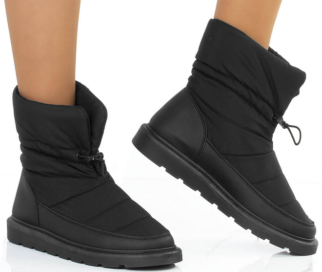 CZARNE OCIEPLANE ŚNIEGOWCE BOTKI PIKOWANE SIA 4