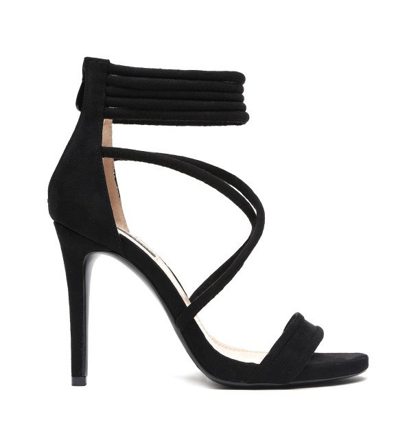 CZARNE ZAMSZOWE SANDAŁY NA SZPILCE MADI 2