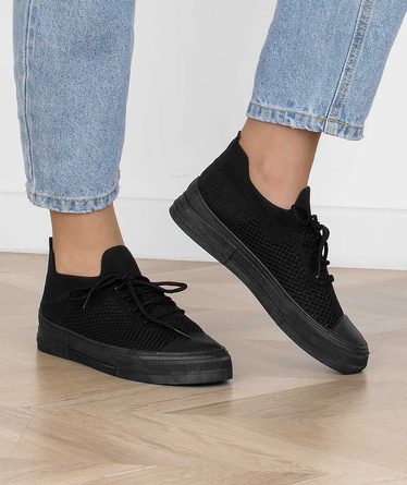 CZARNE TRAMPKI SNEAKERSY ELASTYCZNE WSUWANE