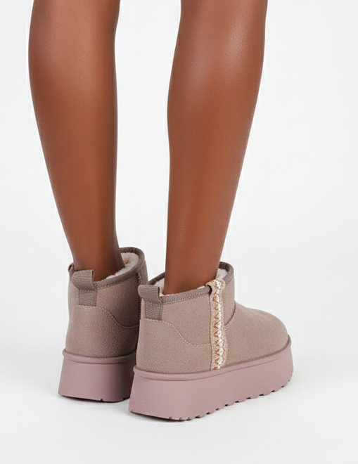 BEŻOWE OCIEPLANE ŚNIEGOWCE BOTKI PLATFORMA RICCA 2