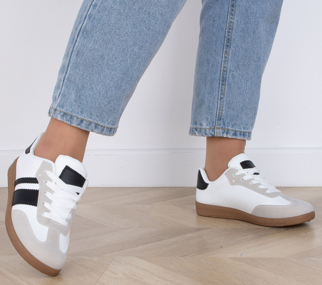 DAMSKIE BIAŁE SNEAKERSY TRAMPKI SKÓRZANE PEAR 6