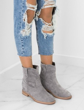 SZARE ZAMSZOWE BOTKI KOWBOJKI NA KOTURNIE JESSICE