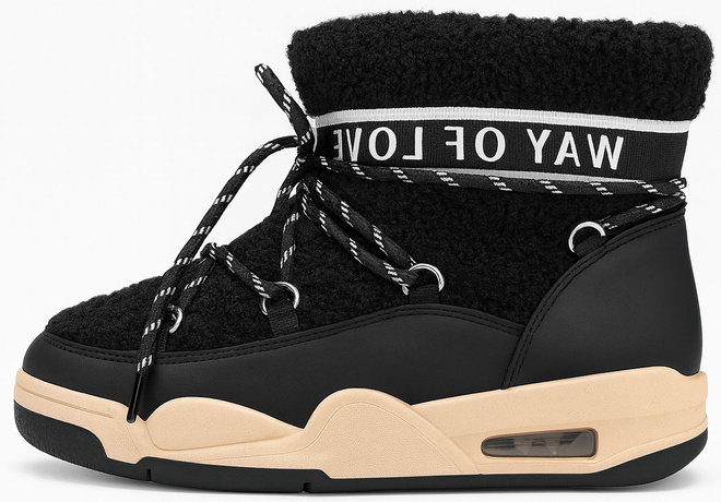 CZARNE OCIEPLANE ŚNIEGOWCE BOTKI PLATFORMA WSUWANE DOROMA 3