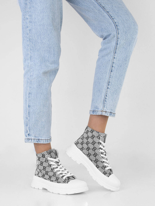 SZARE WYSOKIE TRAMPKI PALLADI 6