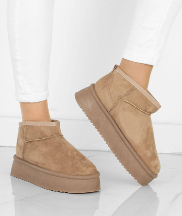 BEŻOWE OCIEPLANE ŚNIEGOWCE BOTKI PLATFORMA KAZUKI