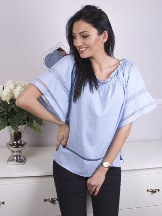 NIEBIESKA BLUZKA Z SIATECZKĄ LADY