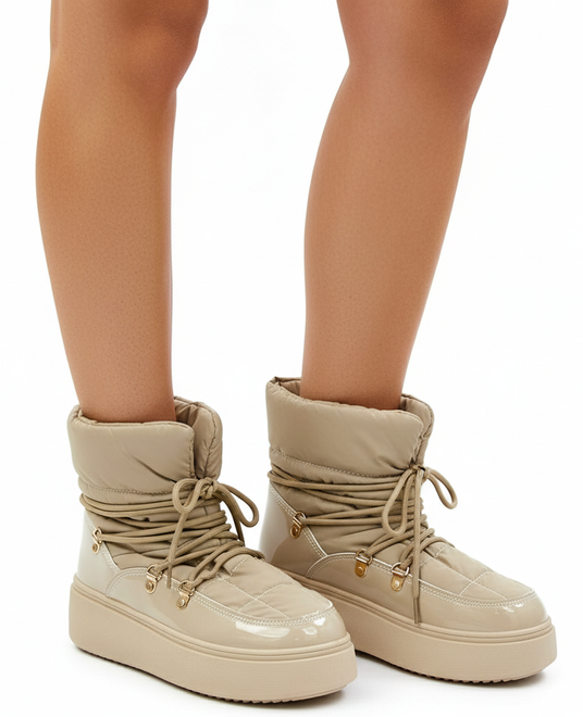 BEŻOWE OCIEPLANE ŚNIEGOWCE BOTKI PLATFORMA WSUWANE VINCEZA
