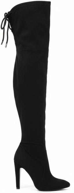 CZARNE DAMSKIE ZAMSZOWE KOZAKI NA OBCASIE ZAMEK 1