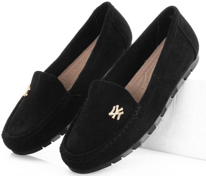 CZARNE ZAMSZOWE MOKASYNY MARITA 2