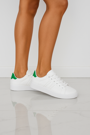 DAMSKIE BIAŁE SNEAKERSY TRAMPKI SKÓRZANE TUFFO