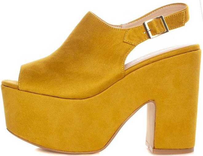 ŻÓŁTE ZAMSZOWE SANDAŁY NA PLATFORMIE BONJOUR 4