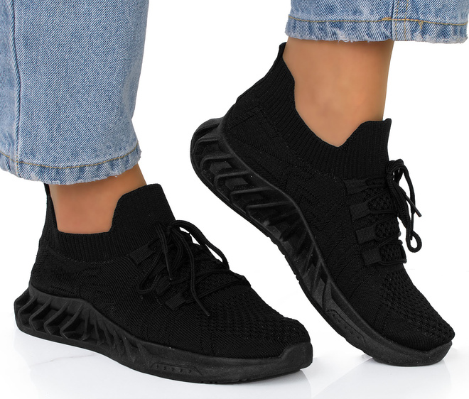 DAMSKIE CZARNE BUTY LEKKIE SNEAKERSY VINO 2