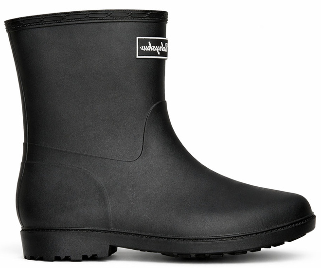 CZARNE WYSOKIE MATOWE KALOSZE OCIEPLANE BOTKI WSUWANE 1