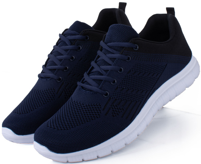 GRANATOWE MĘSKIE SNEAKERSY SZNUROWANE 4