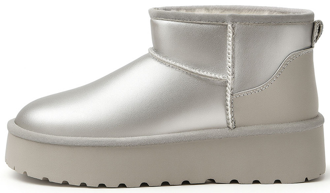 SREBRNE OCIEPLANE ŚNIEGOWCE BOTKI NA PLATFORMIE GOLD FALON 3