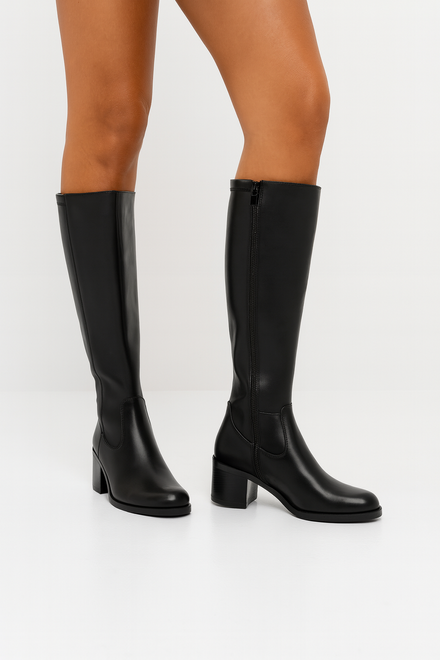 CZARNE DAMSKIE KOZAKI SKÓRZANE NA SŁUPKU OCIEPLANE OCERDIA 5