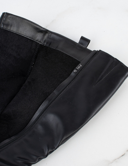 CZARNE DAMSKIE KOZAKI SKÓRZANE NA SŁUPKU OCIEPLANE SEWORE 5