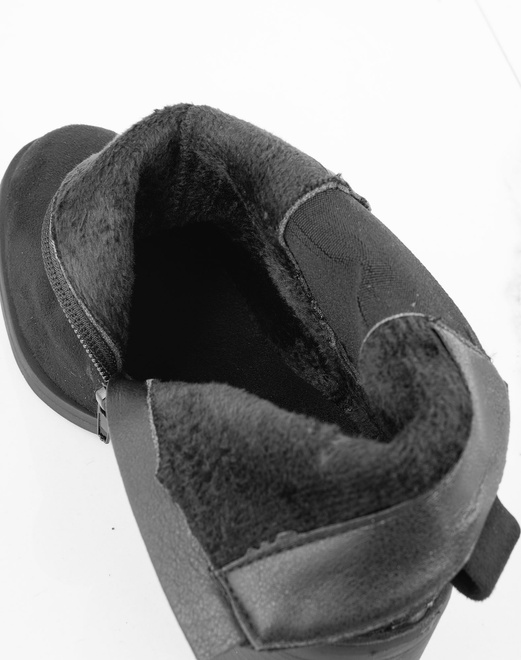 CZARNE DAMSKIE BOTKI NA SŁUPKU ZAMSZOWE OCIEPLANE  5