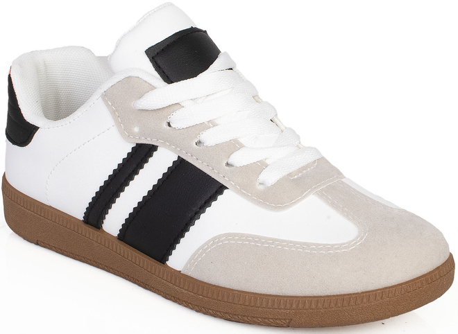 DAMSKIE BIAŁE SNEAKERSY TRAMPKI SKÓRZANE PEAR 1