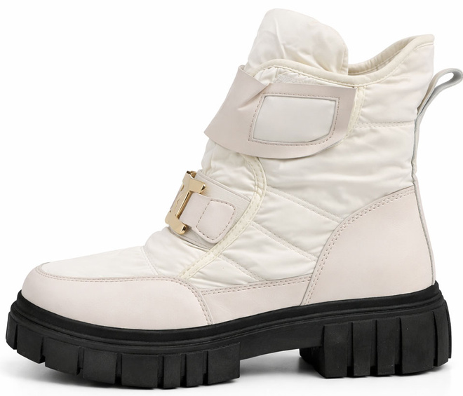 BEŻOWE ŚNIEGOWCE BOTKI  OCIEPLANE NA PLATFORMIE 3