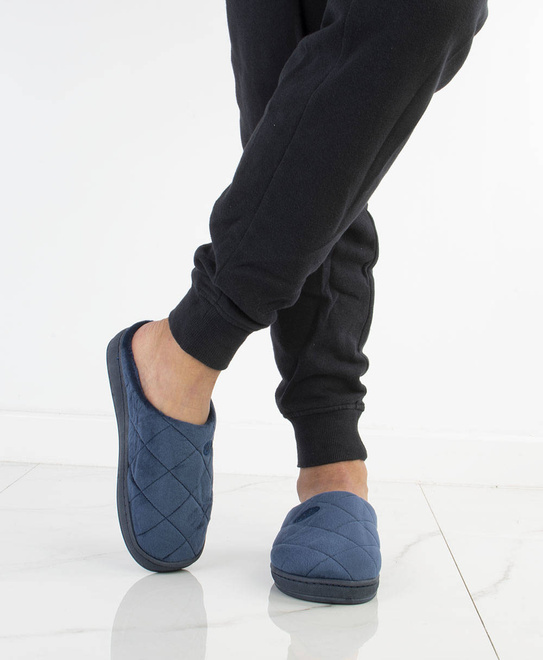 GRANATOWE MĘSKIE OCIEPLANE KAPCIE KLAPKI 8