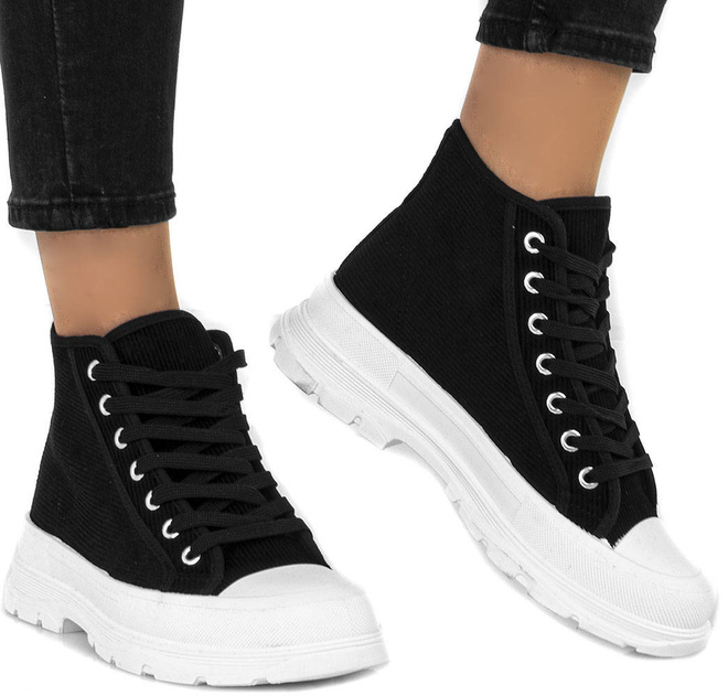 CZARNE WYSOKIE TRAMPKI PALLADI 4