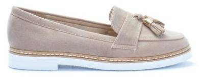 BEŻOWE ZAMSZOWE BALERINKI MOKASYNY VERRA