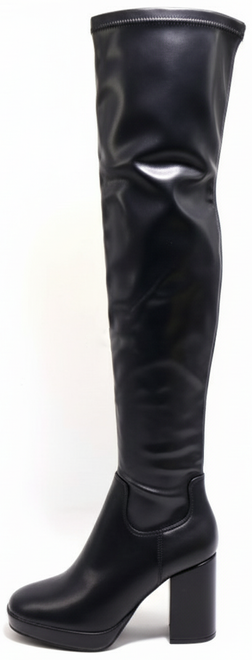 CZARNE DAMSKIE SKÓRZANE KOZAKI ZA KOLANO WYSOKIE DOBI 3