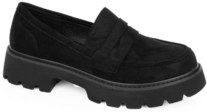 CZARNE MOKASYNY ZAMSZOWE DAMSKIE WSUWANE SLIP ON BELISE 1