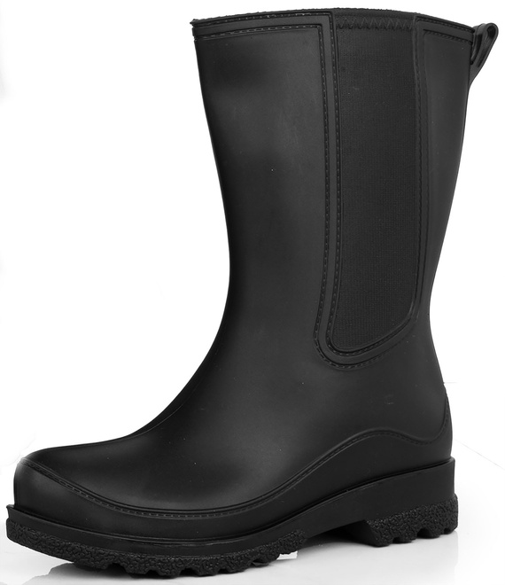 CZARNE MATOWE KALOSZE BOTKI WSUWANE COLBY 3