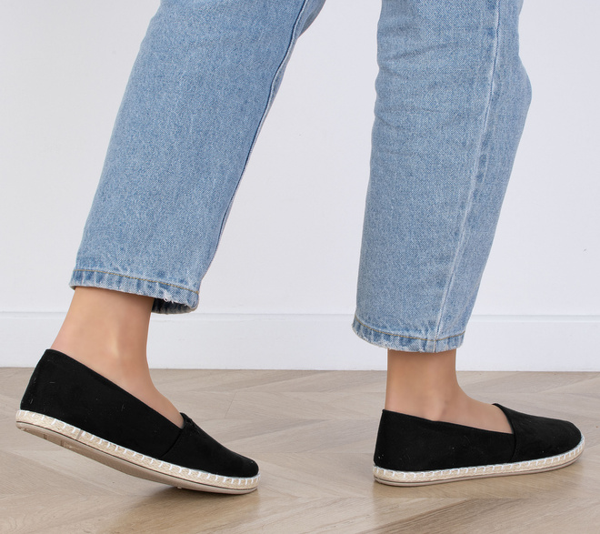 DAMSKIE CZARNE TRAMPKI ESPADRYLE TENISÓWKI CZESZKI WSUWANE KAYLA 7