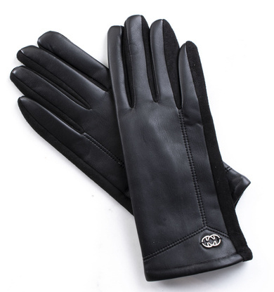 CZARNE RĘKAWICZKI EKOSKÓRA ZAMSZOWE DOTYKOWE