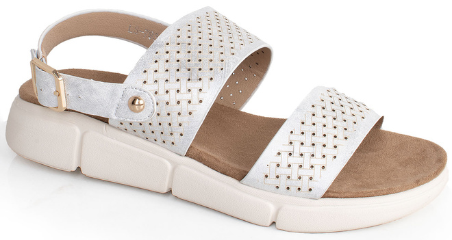 SREBRNE LEKKIE SANDAŁY ELASTYCZNE PASKI KLAMRA VENITA 1