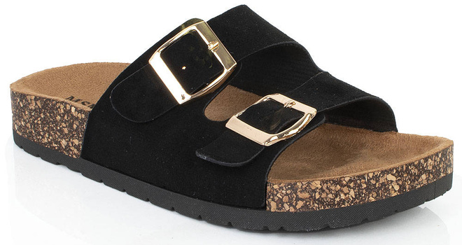 CZARNE KLAPKI Z KLAMRAMI PASKI ZAMSZOWE NOLAN 1