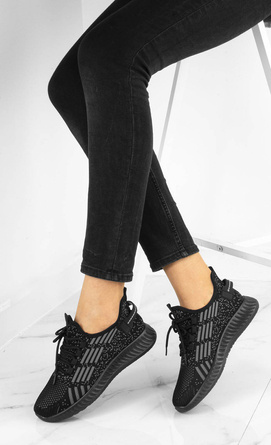 CZARNE BUTY SPORTOWE SNEAKERSY GABBI