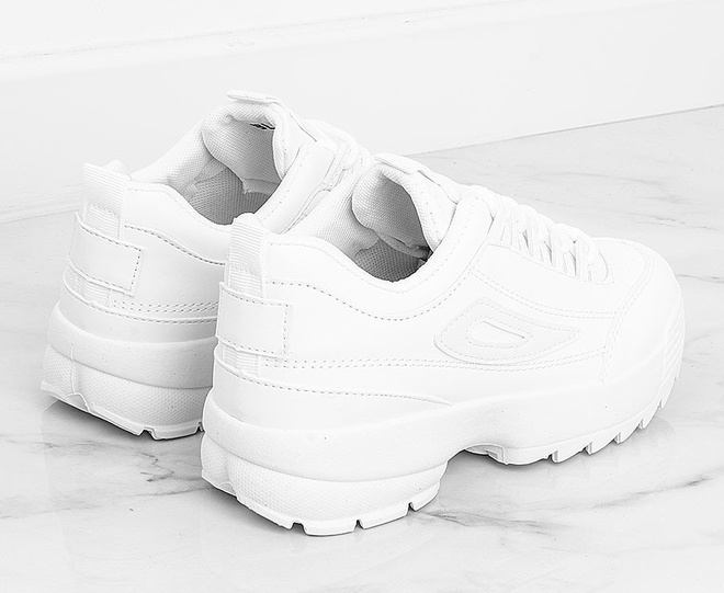 SPORTOWE BIAŁE SNEAKERSY TRAMPKI GRUBEJ PODESZWIE ESSENTIAL 5
