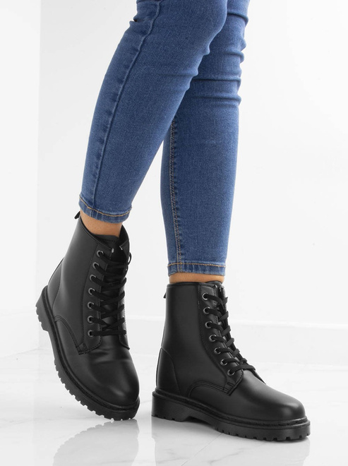 CZARNE TRAPERY GLANY BOTKI EKOSKÓRA CORLIN 2