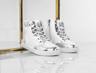 SREBRNE SNEAKERSY BOTKI DZIECIĘCE