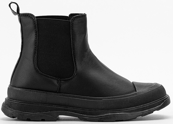 CZARNE DAMSKIE BOTKI SKÓRZANE PLATFORMA WSUWANE CLAZARA 1